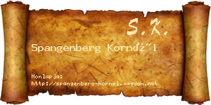 Spangenberg Kornél névjegykártya